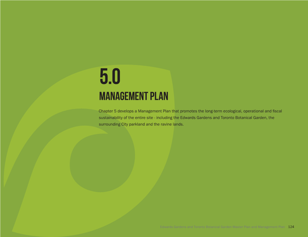 Edwards Gardens/Toronto Botanical Garden Master Plan and Management Plan