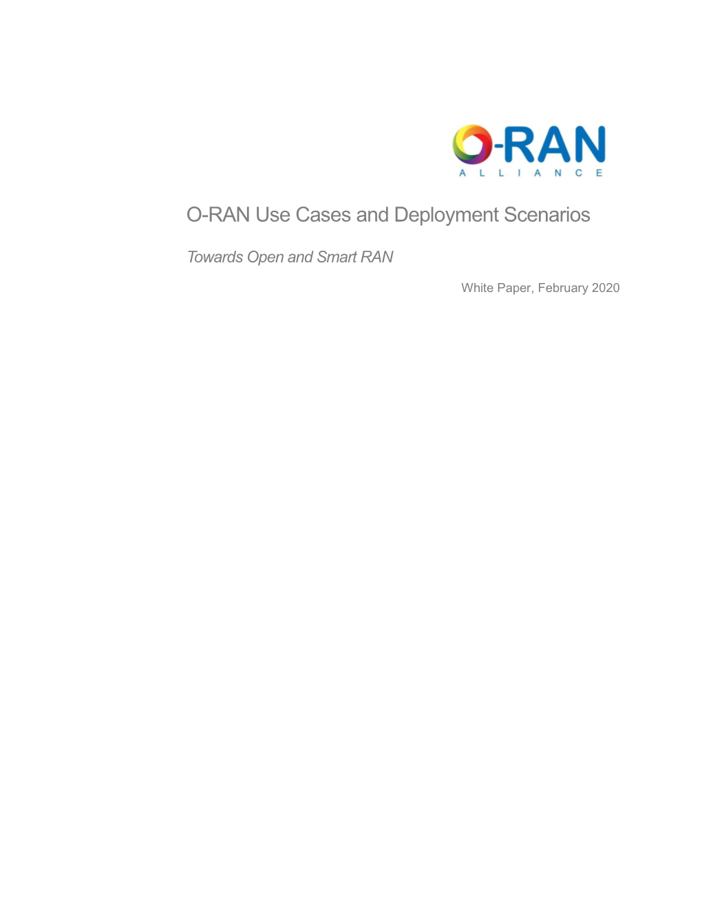 O-RAN Use Cases and Deployment Scenarios
