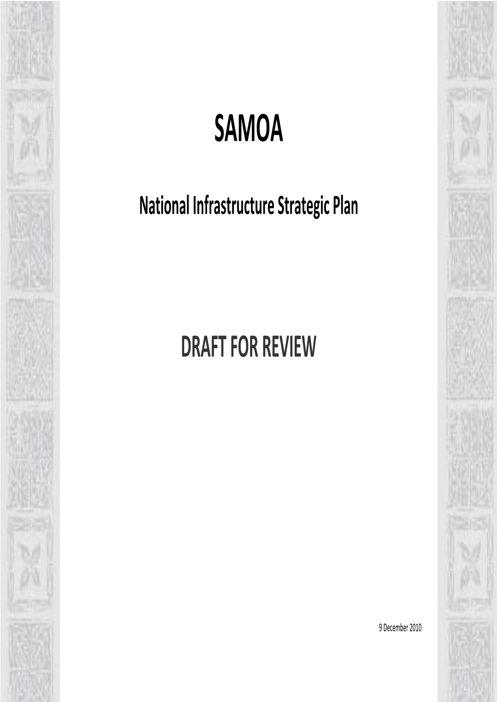 SAMOA National Infrastructure Strategic Plan