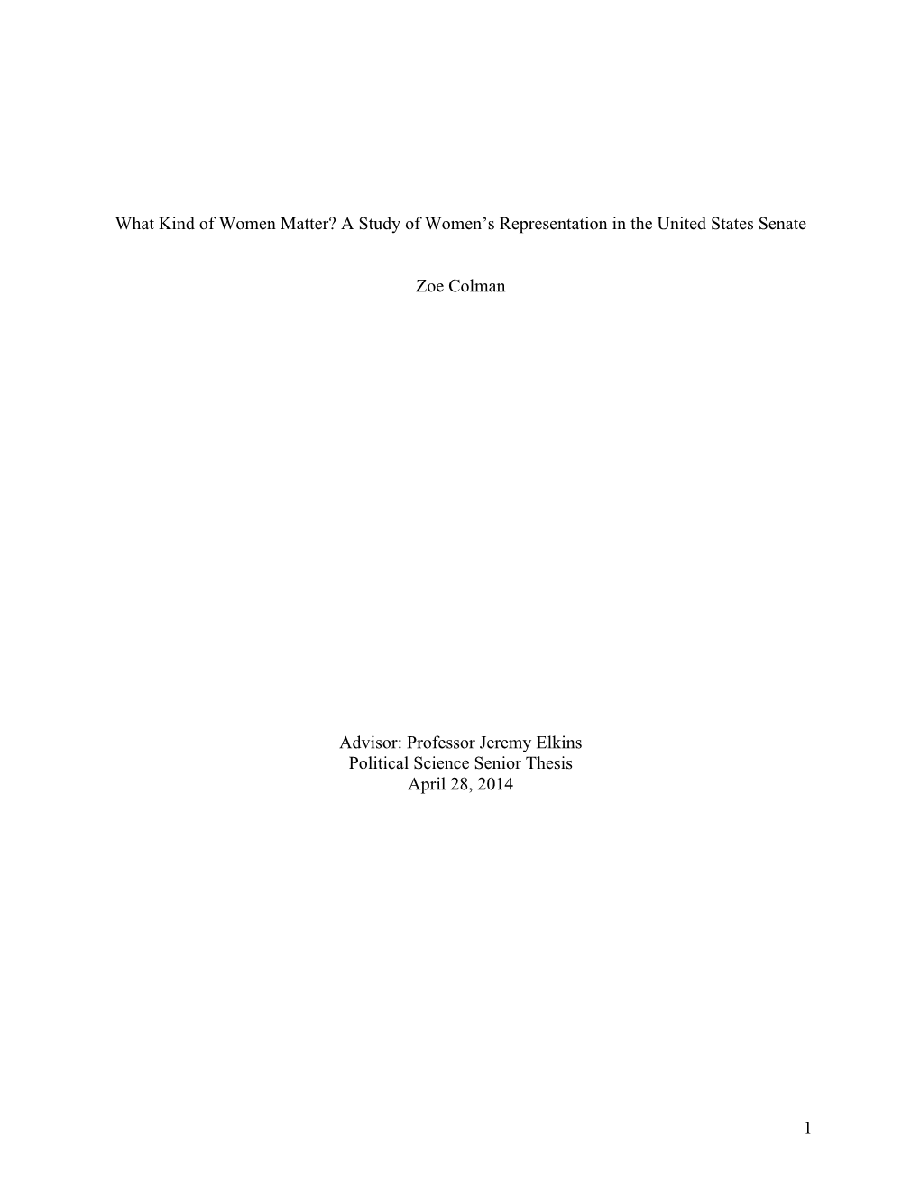 Sample Paper: Z.Colemanthesis