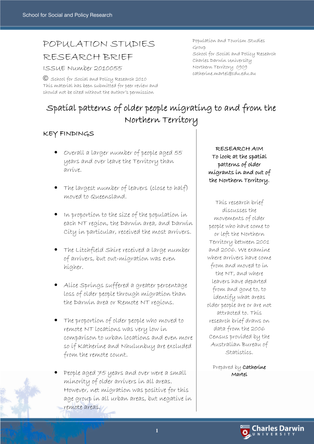 Population Studies Research Brief