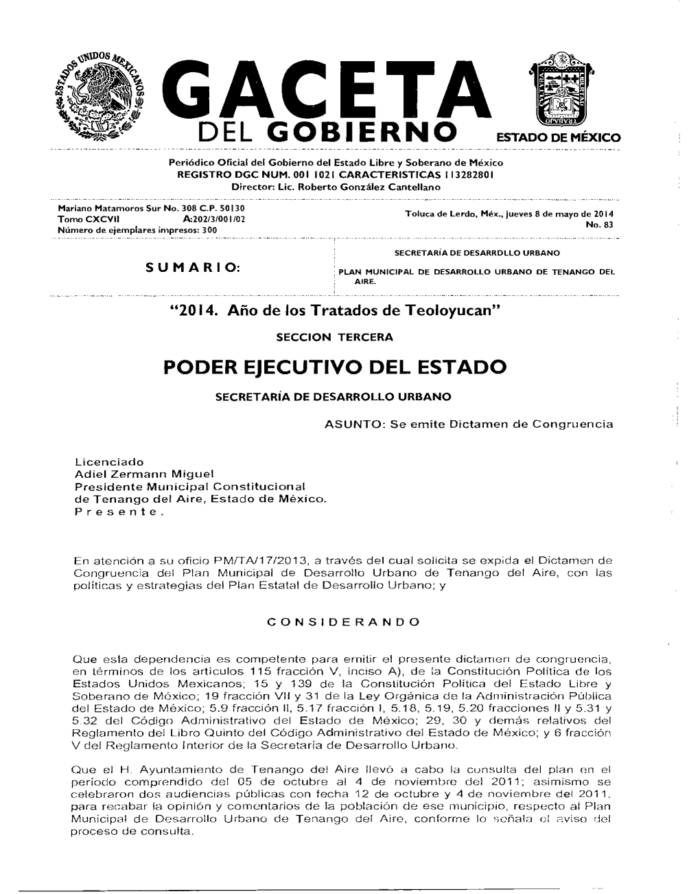 Plan Municipal De Desarrollo Urbano De Tenango Del Aire