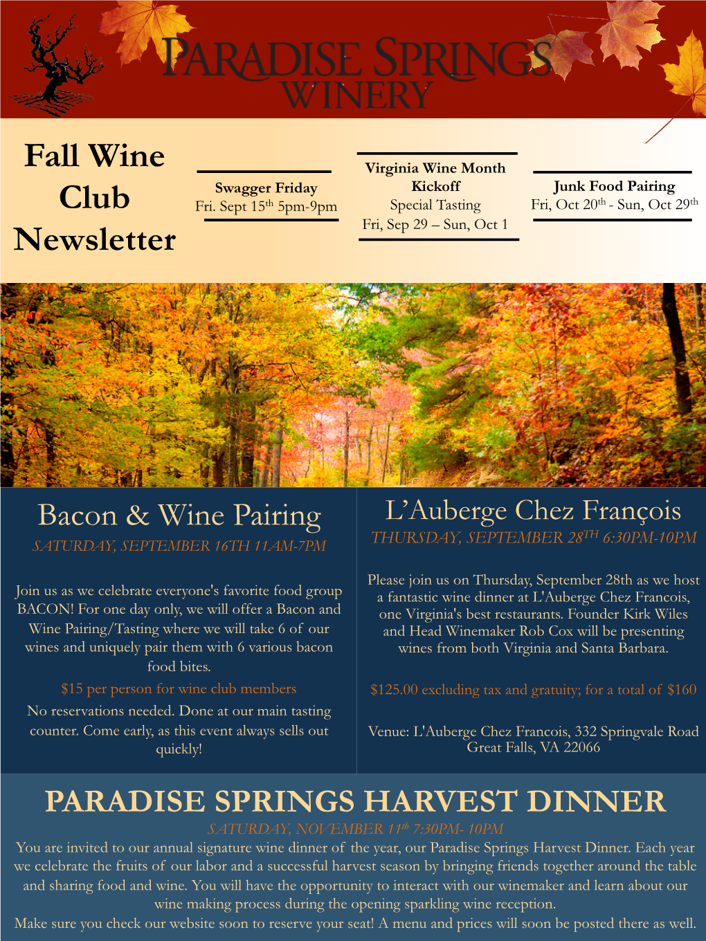 Fall Wine Club Newsletter