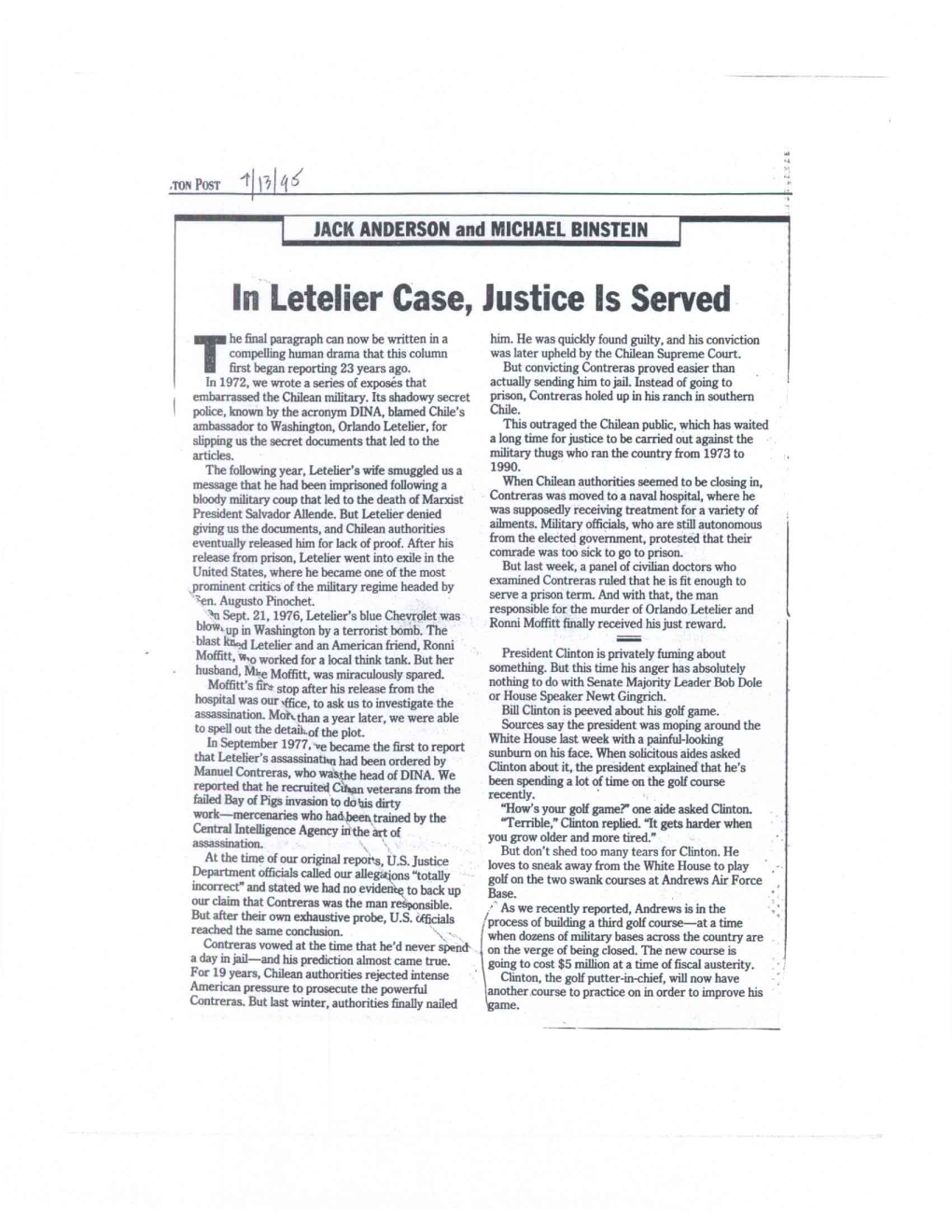 In Letelier Case, Justice Is Served