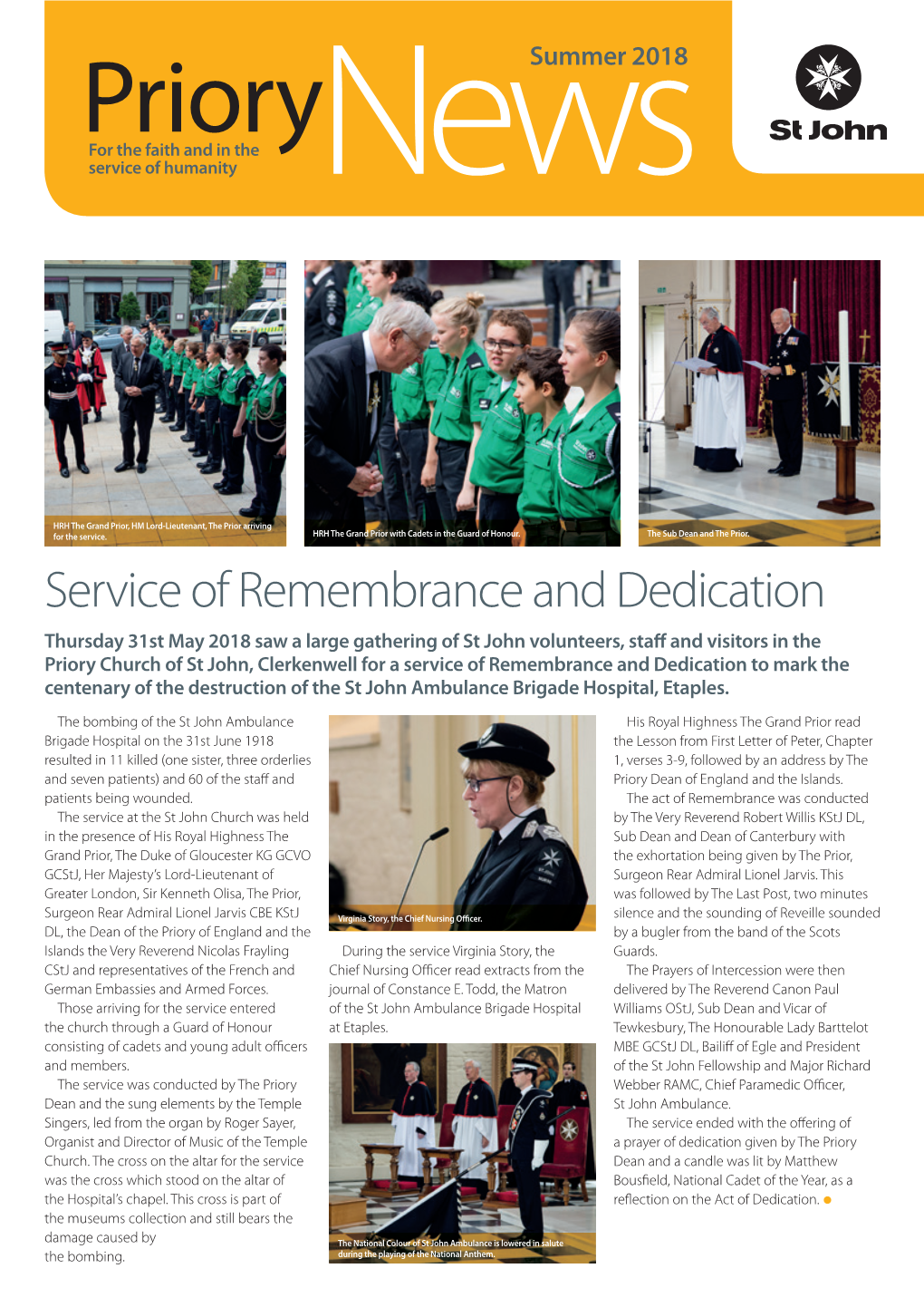 Service of Remembrance and Dedication