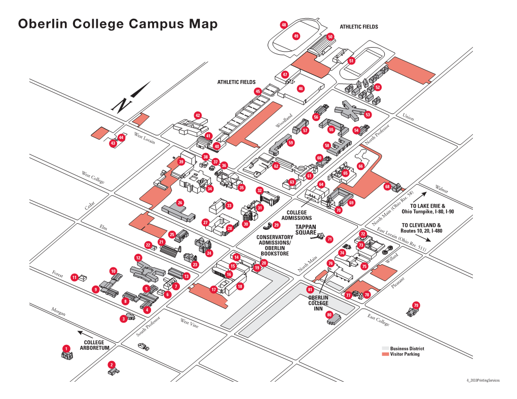 Oberlin College Campus Map 48 ATHLETIC FIELDS 49 50