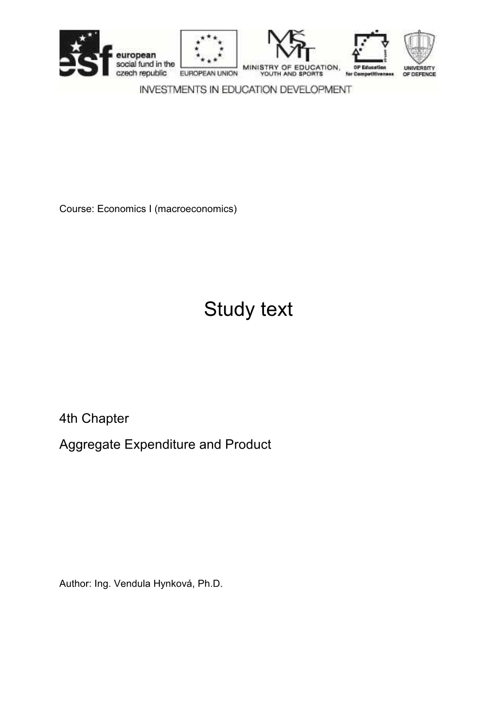 4Th Chapter Aggregate Expenditures and Product