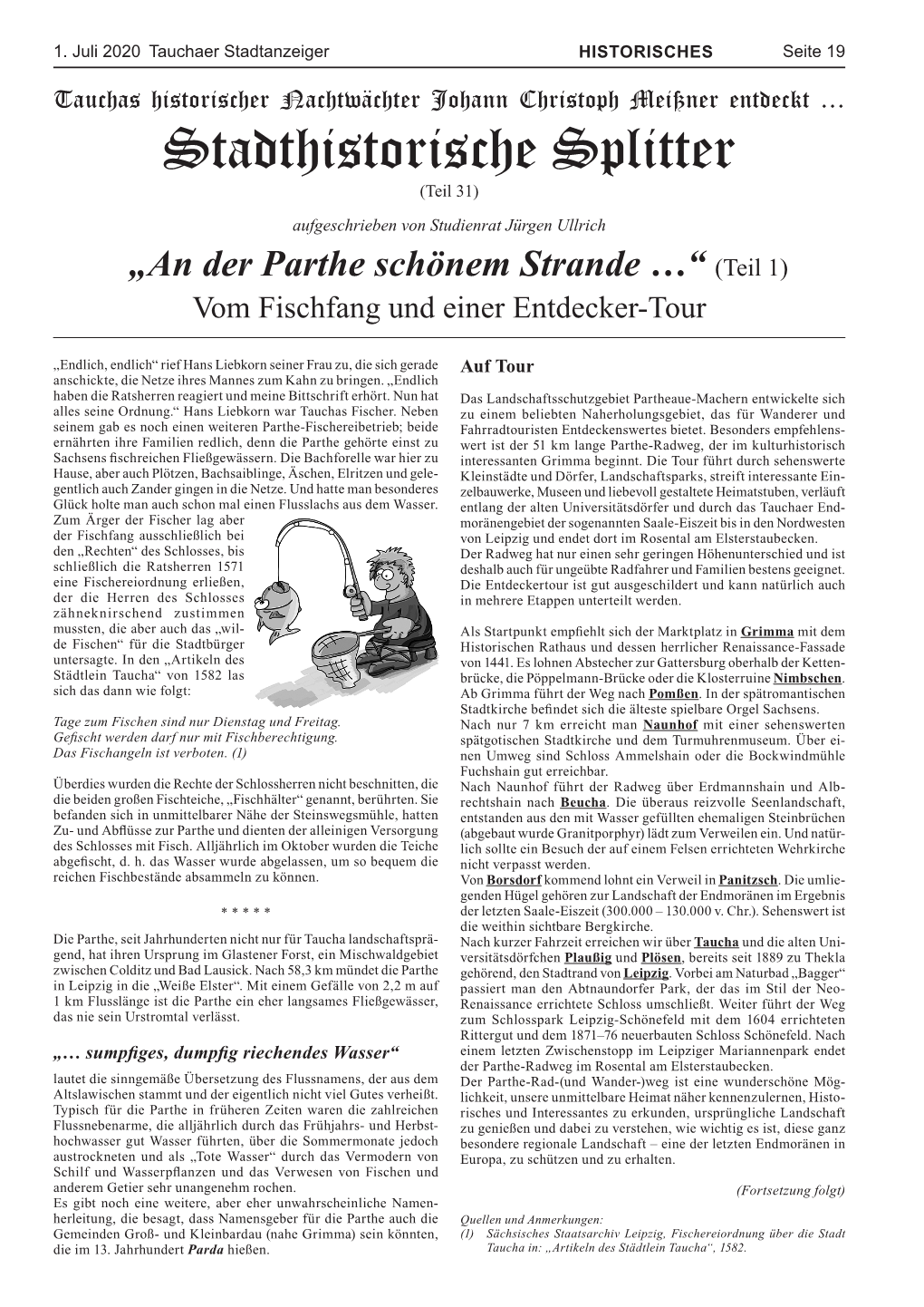 An Der Parthe Schönem Strande …“ (Teil 1)