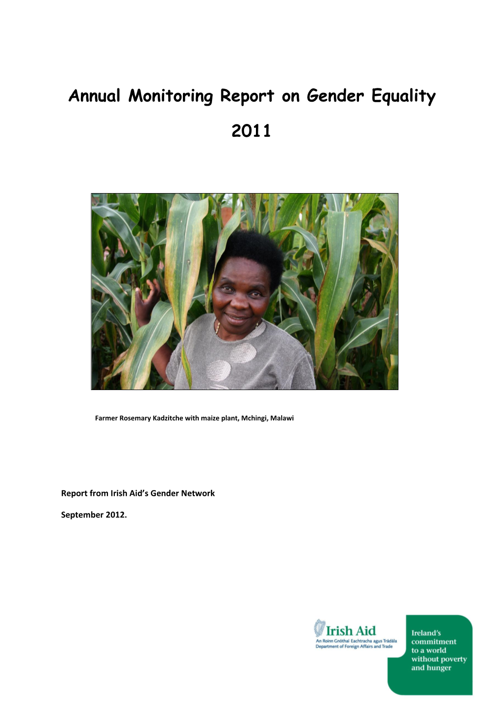 Annual Monitoring Report on Gender Equality 2011