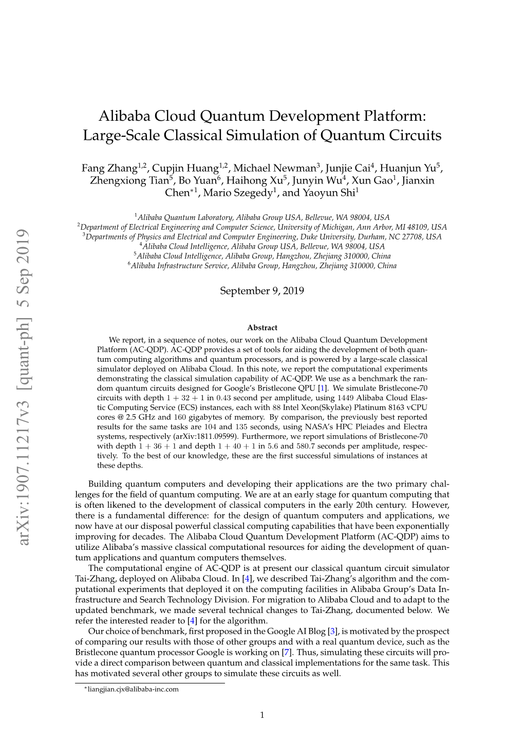 Arxiv:1907.11217V3 [Quant-Ph] 5 Sep 2019