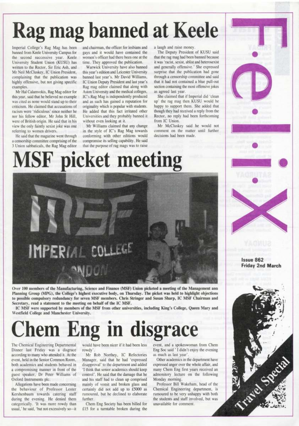 Felix Issue 0854, 1990