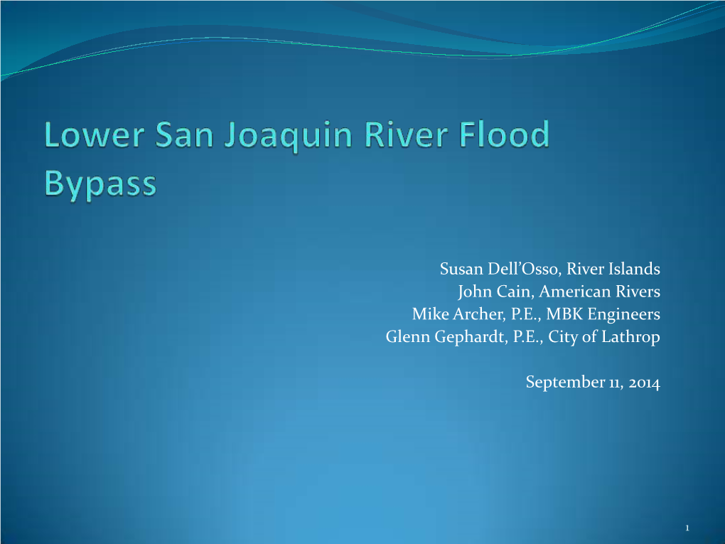 LSJ River Flood Bypass Presentation