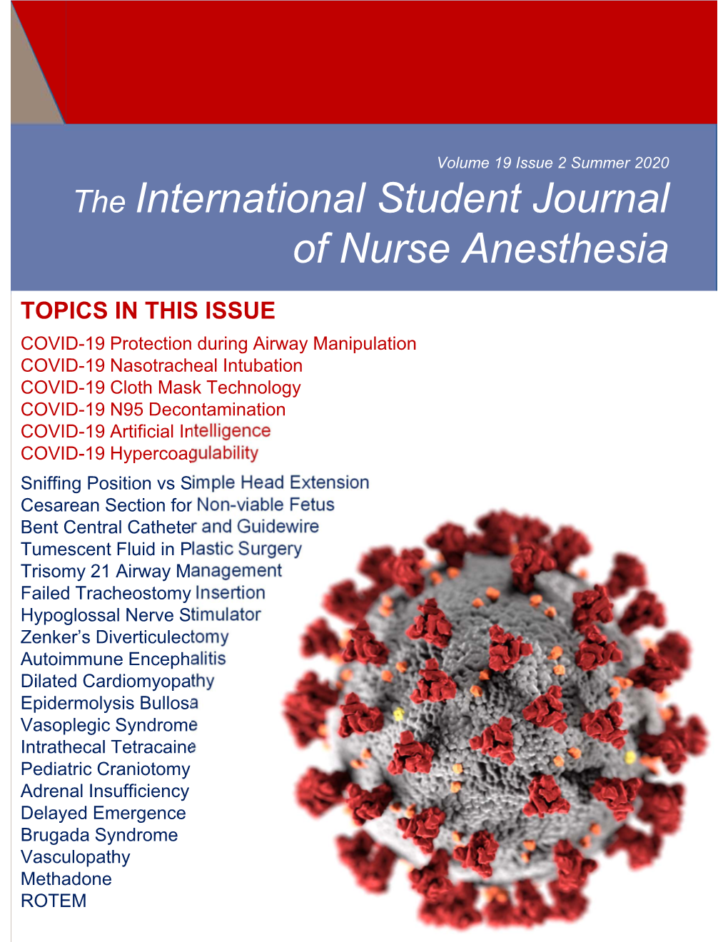 The International Student Journal of Nurse Anesthesia