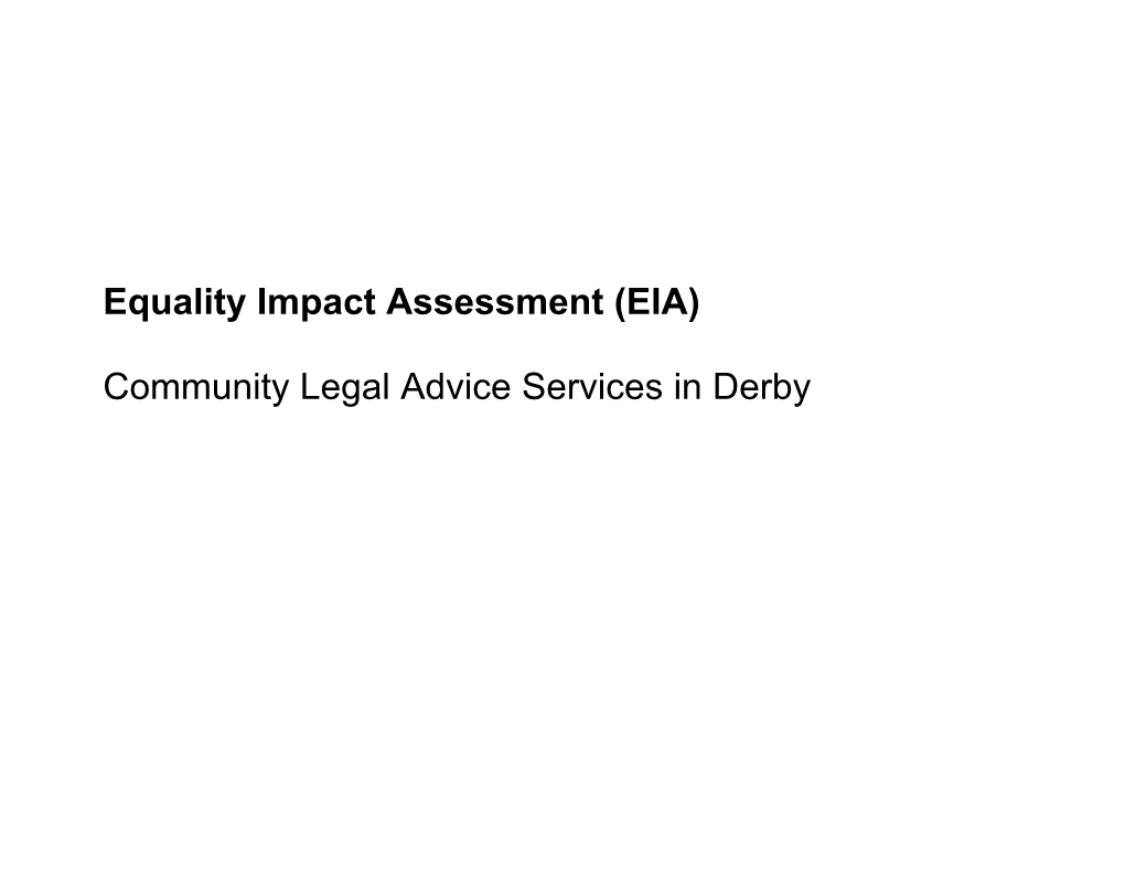 Equality Impact Assessment (EIA) Community