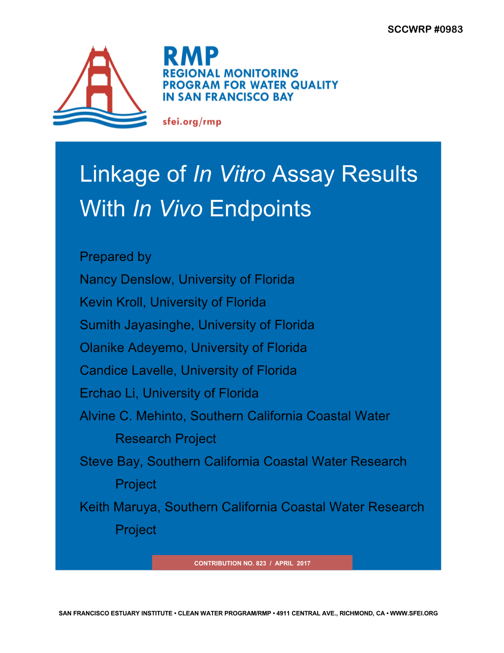 Linkage of in Vitro Assay Results with in Vivo Endpoints