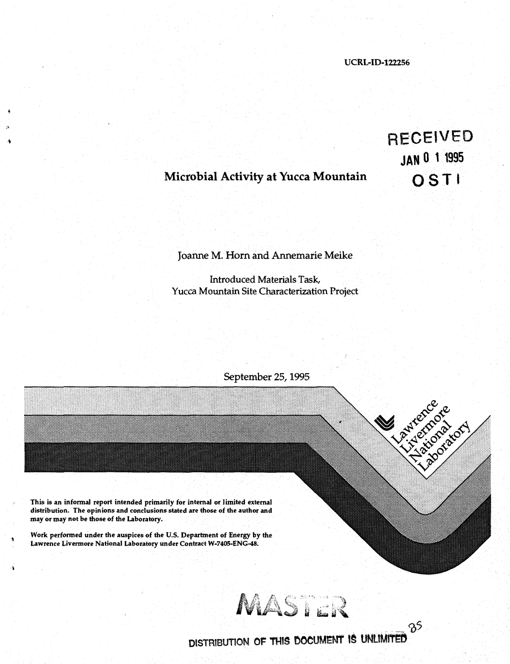 Microbial Activity at Yucca Mountain O S T T