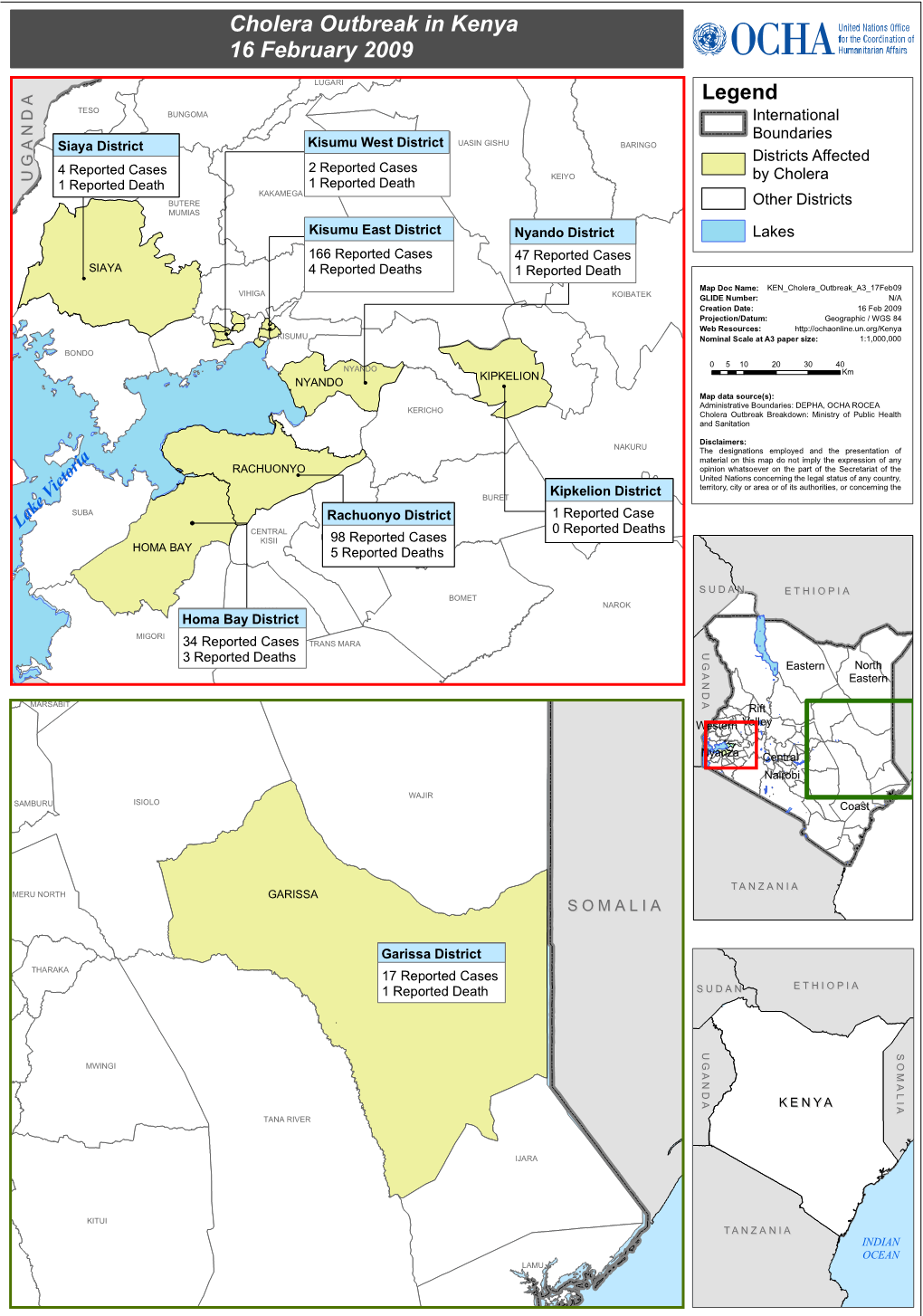 Cholera Outbreak in Kenya 16 February 2009