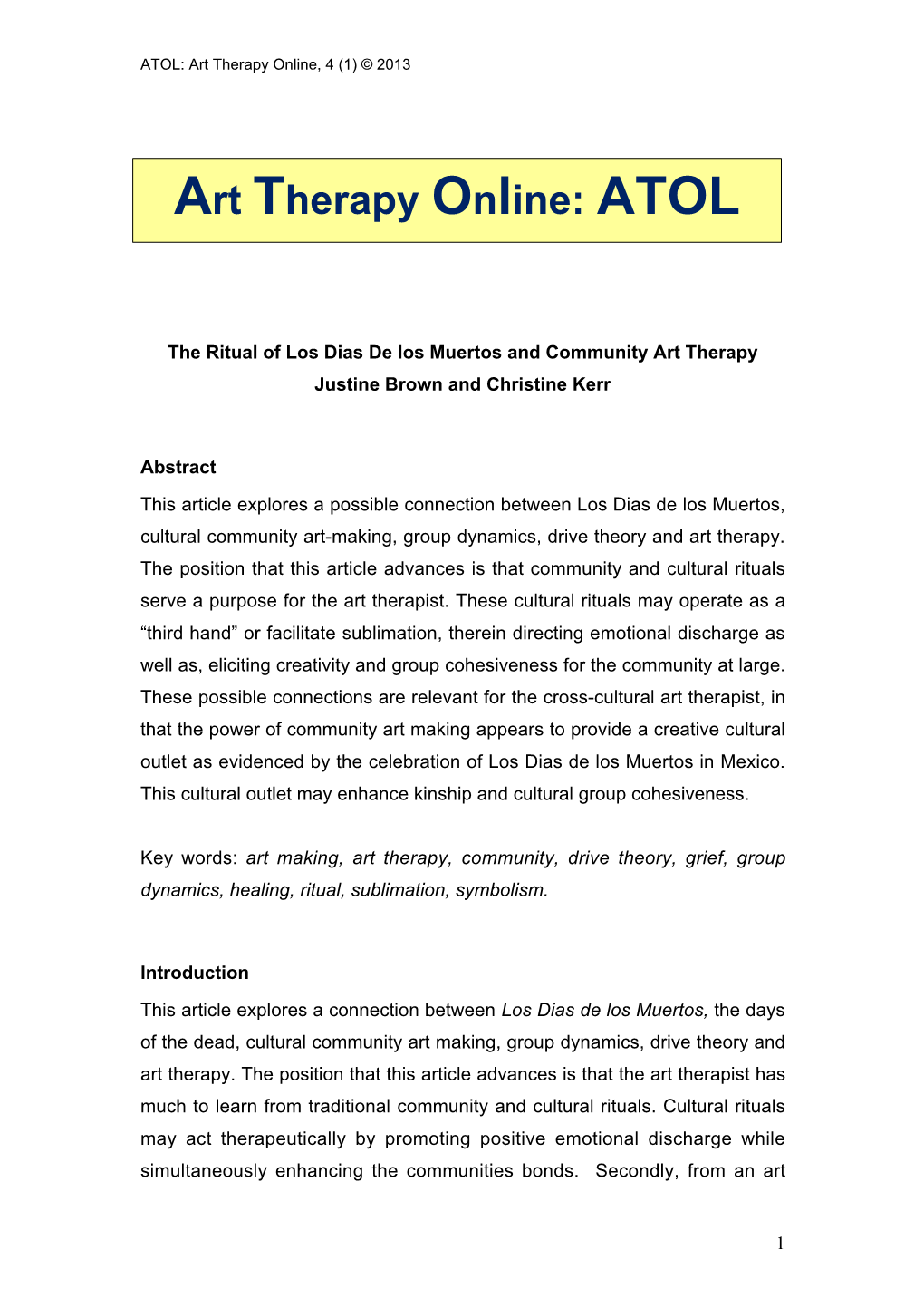 Art Therapy Online: ATOL