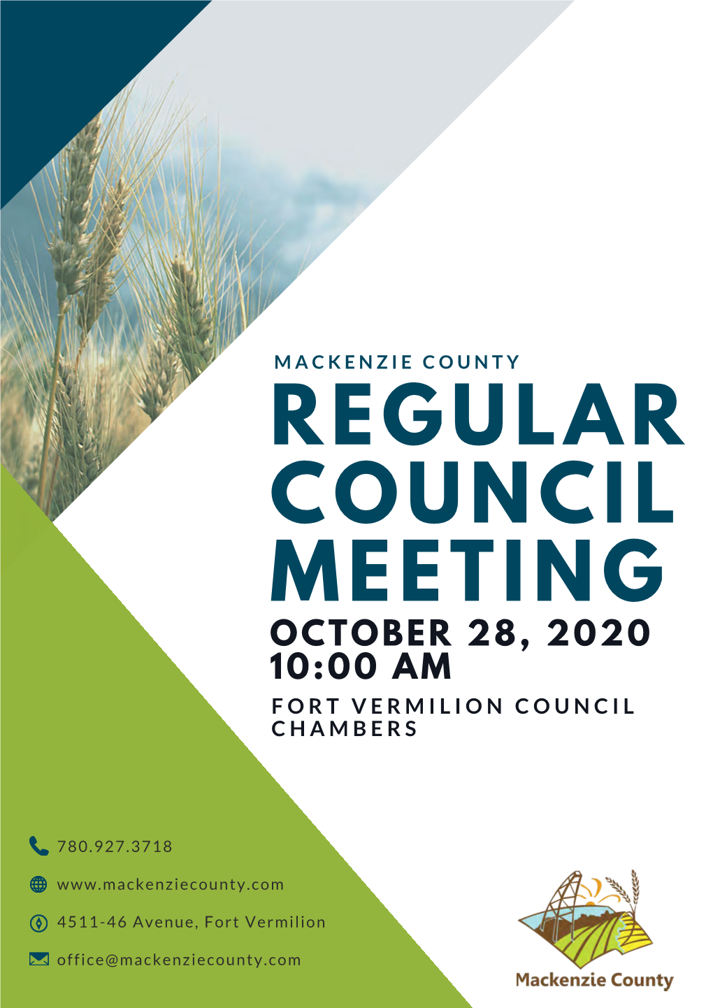 Regular Council Meeting October 28, 2020 10:00 Am Fort Vermilion Council Chambers