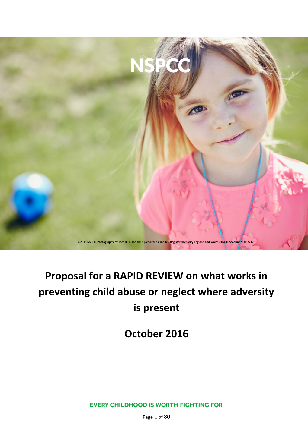 Proposal for a RAPID REVIEW on What Works in Preventing Child Abuse Or Neglect Where Adversity