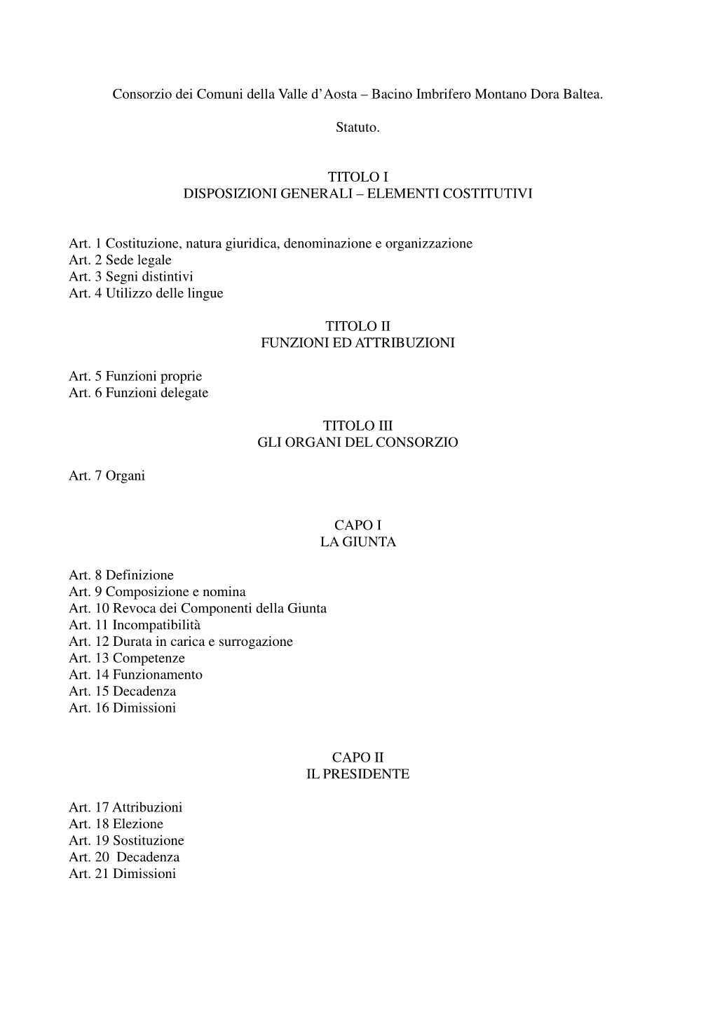 Consorzio Dei Comuni Della Valle D'aosta – Bacino Imbrifero Montano Dora Baltea