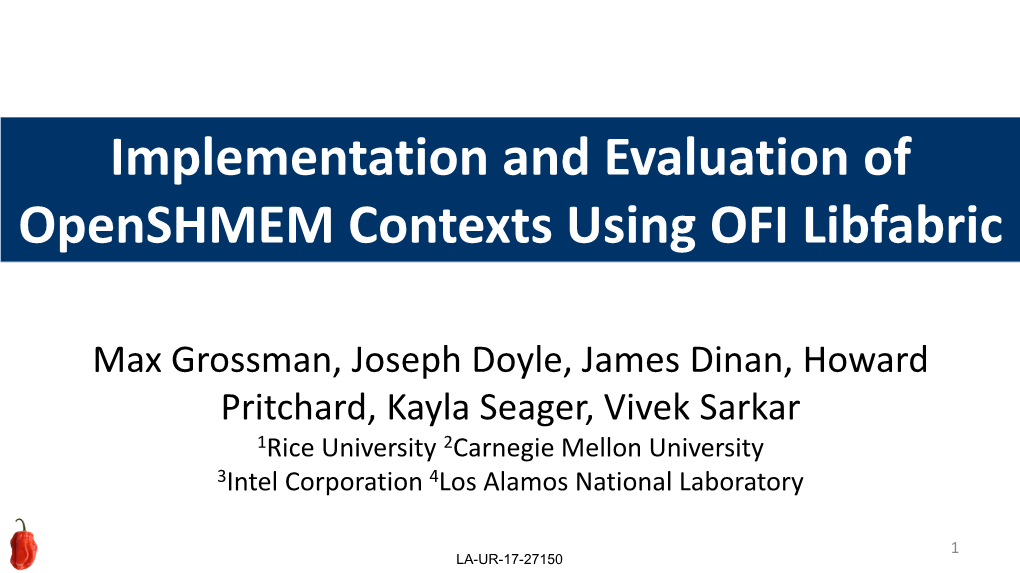Implementation and Evaluation of Openshmem Contexts Using OFI Libfabric