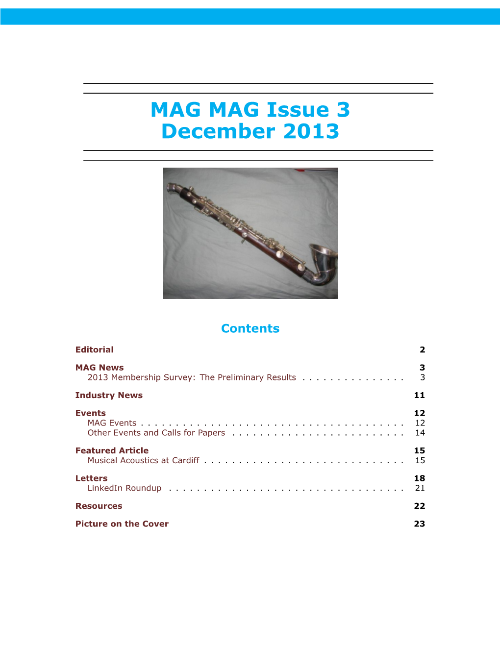 MAG MAG Issue 3 December 2013
