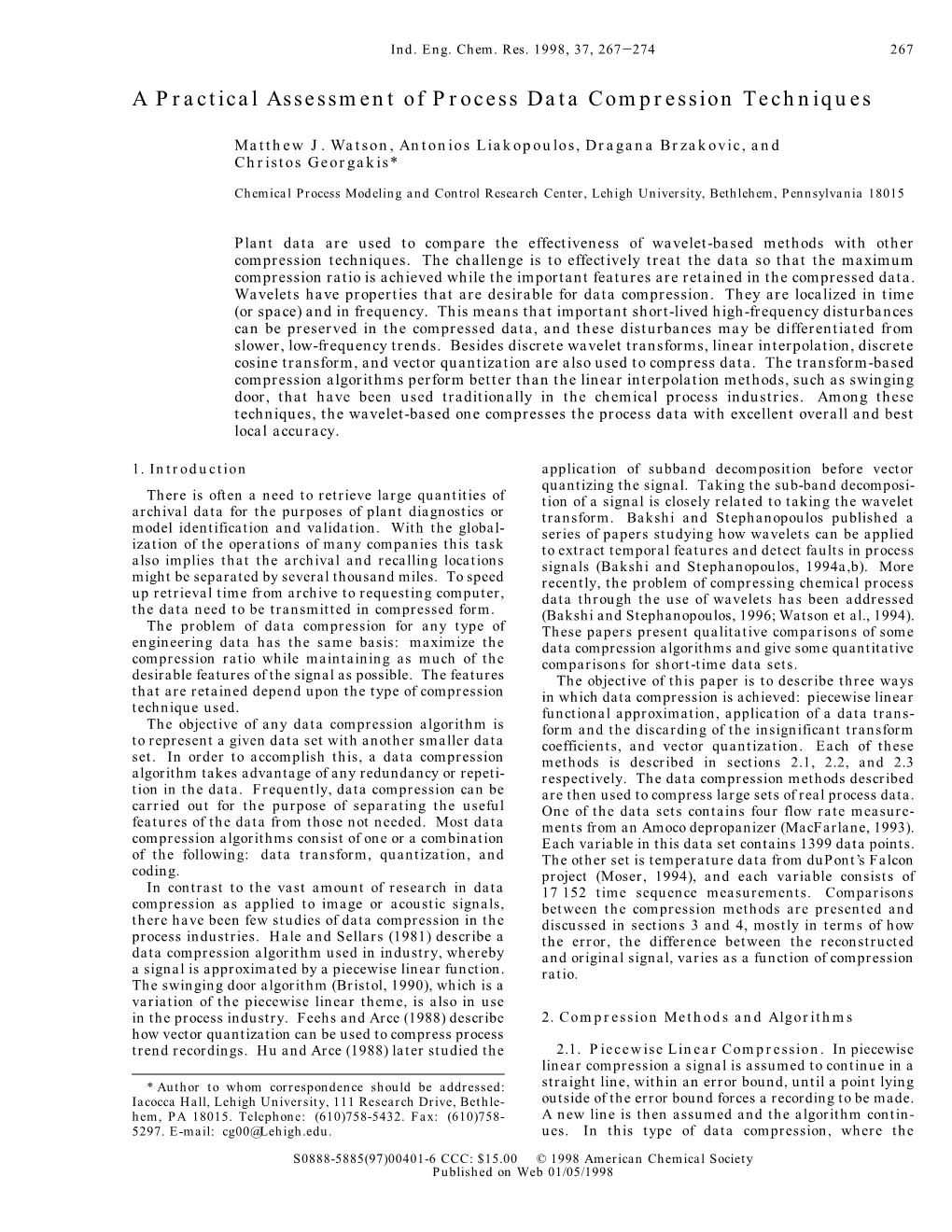 A Practical Assessment of Process Data Compression Techniques