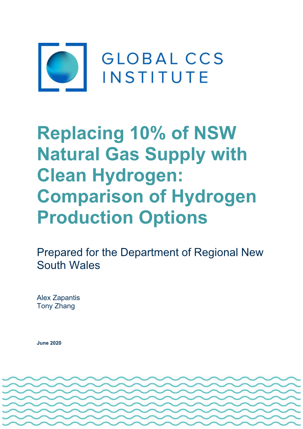Replacing 10% of NSW Natural Gas Supply with Clean Hydrogen: Comparison of Hydrogen Production Options