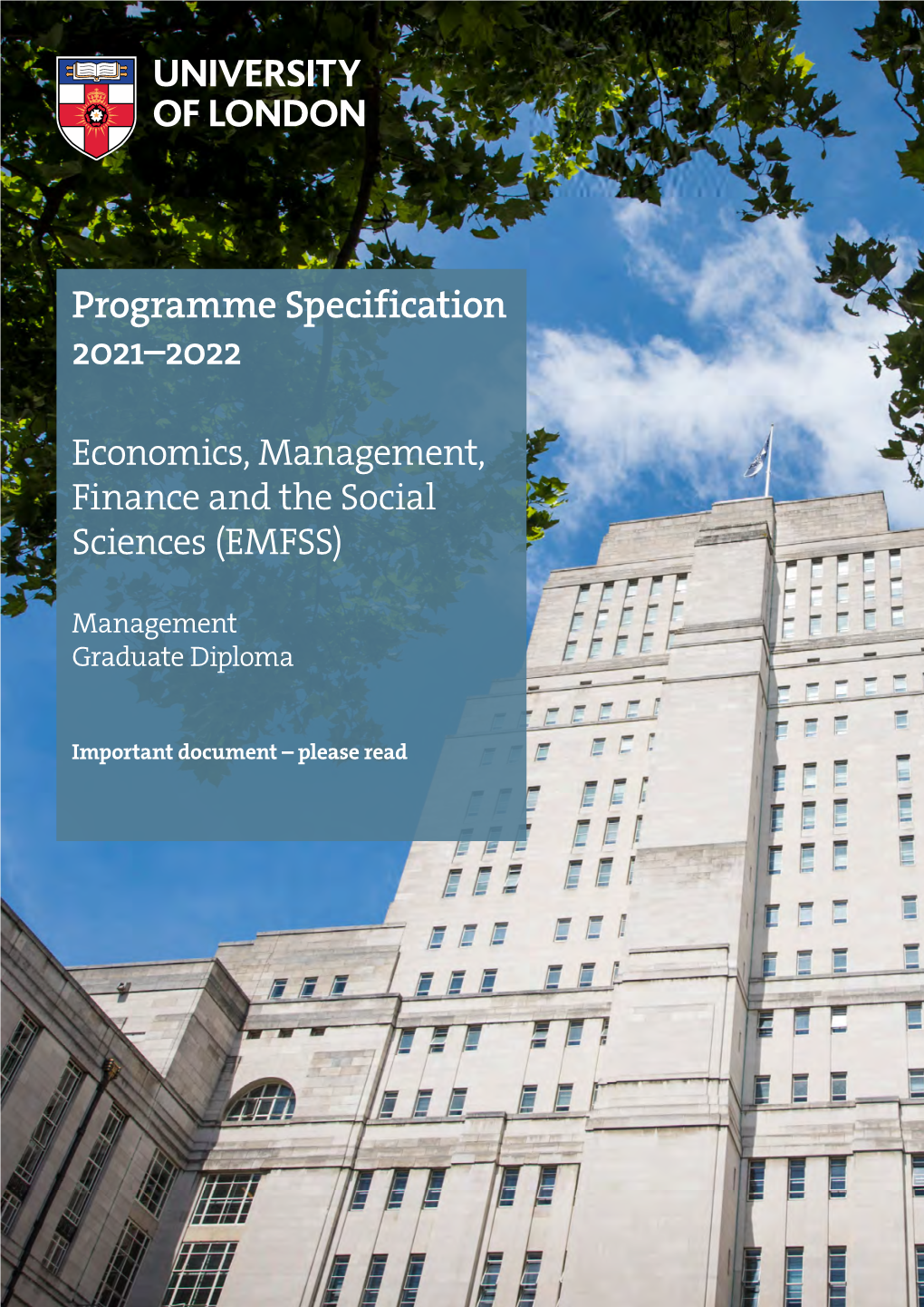 Programme Specification Graduate Diploma in Management 2021-22