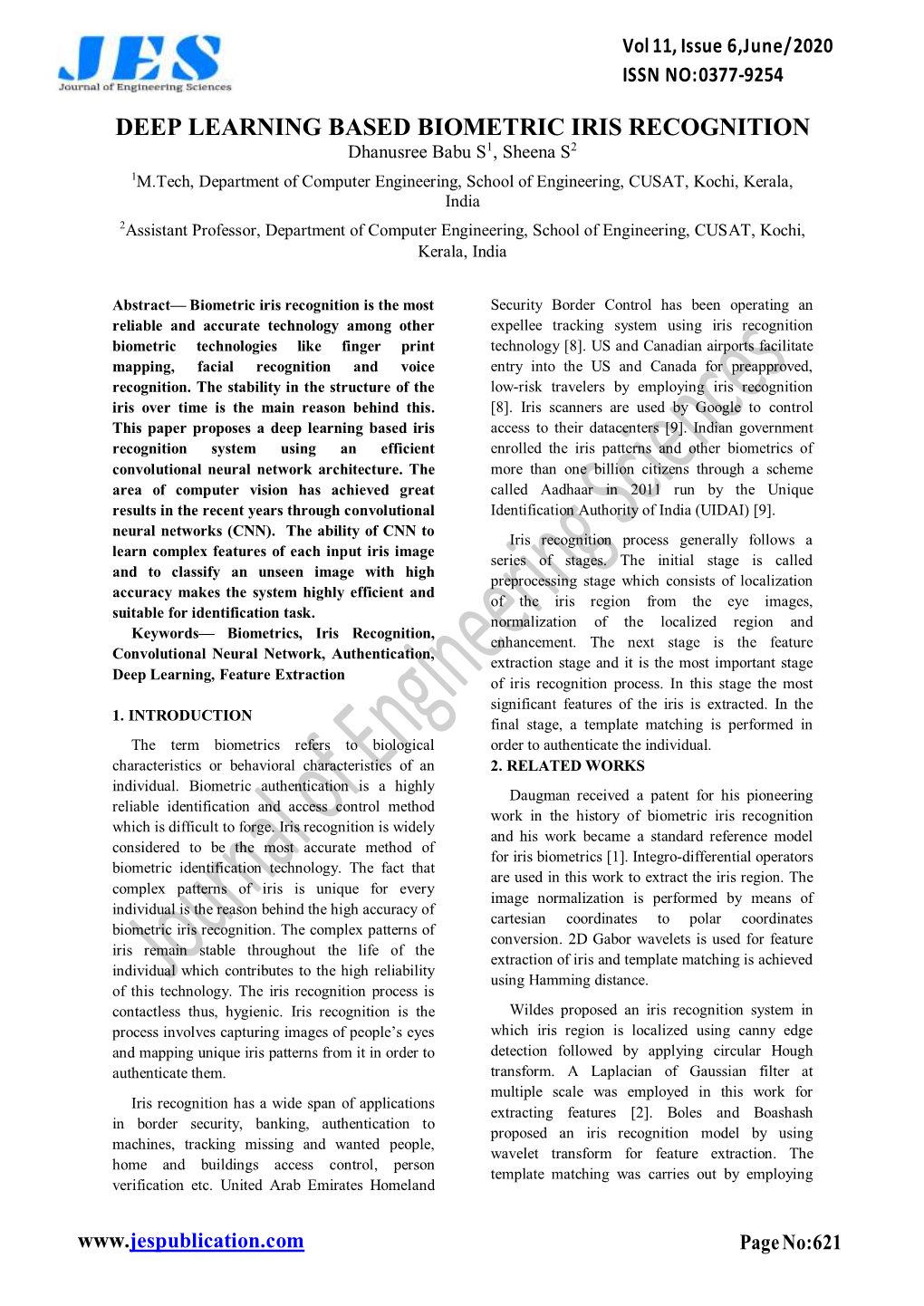 Deep Learning Based Biometric Iris Recognition