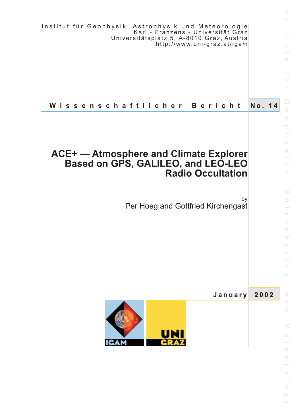 ACE+ — Atmosphere and Climate Explorer Based on GPS, GALILEO