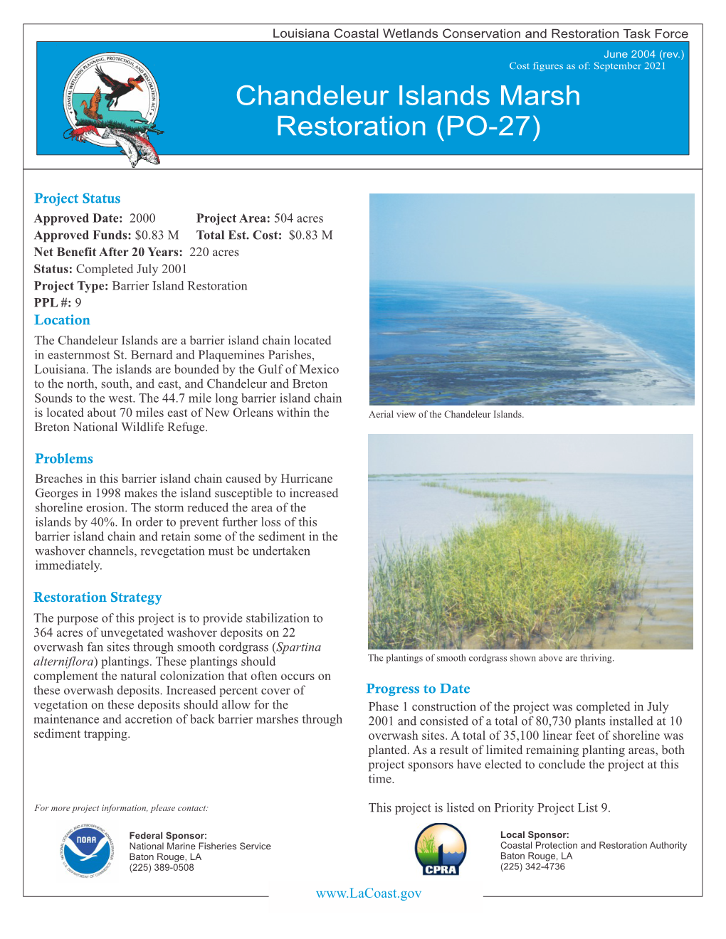 PO 27 Chandeleur Islands Marsh Restoration Prep.Cdr