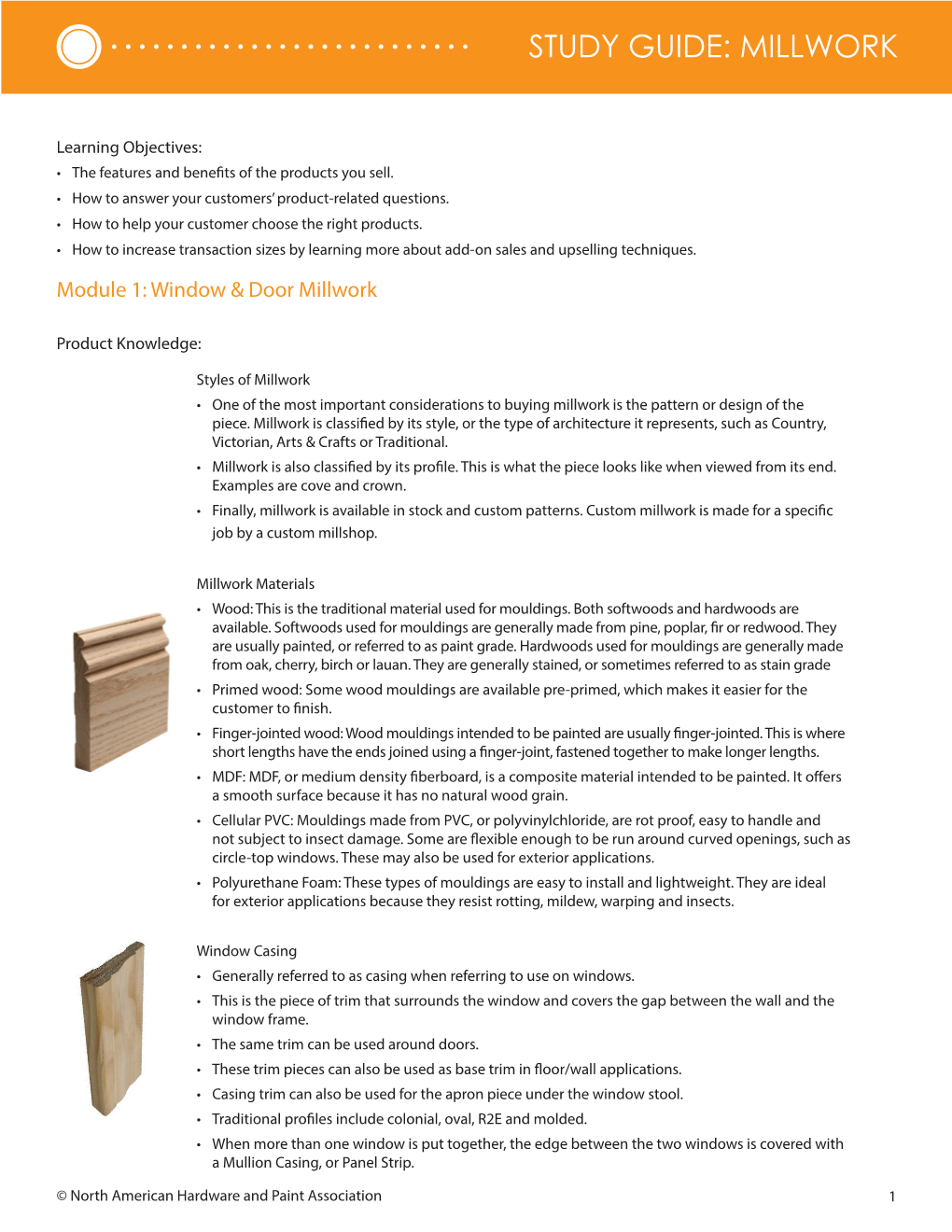 Study Guide: Millwork
