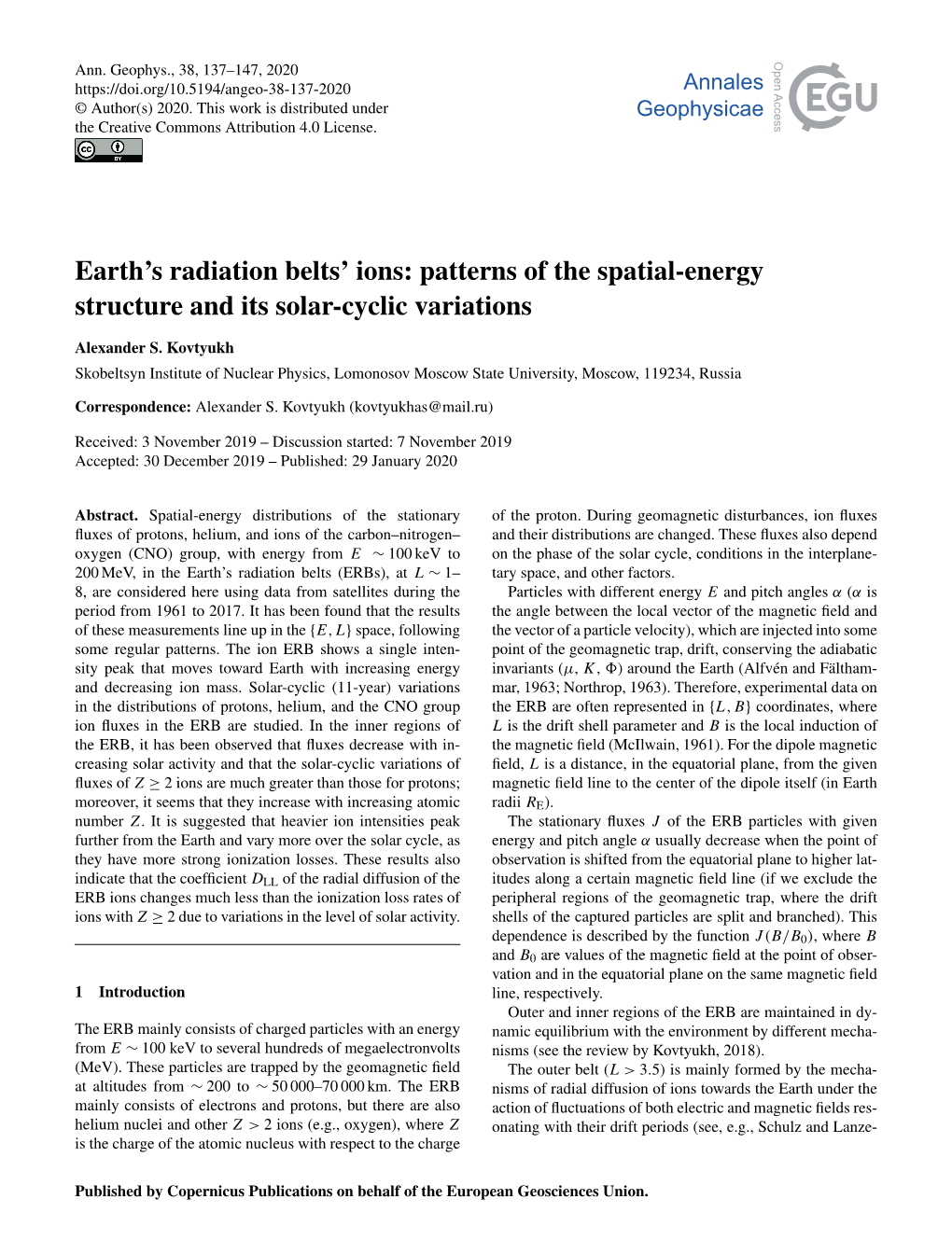 Earth's Radiation Belts' Ions: Patterns of the Spatial-Energy Structure and Its