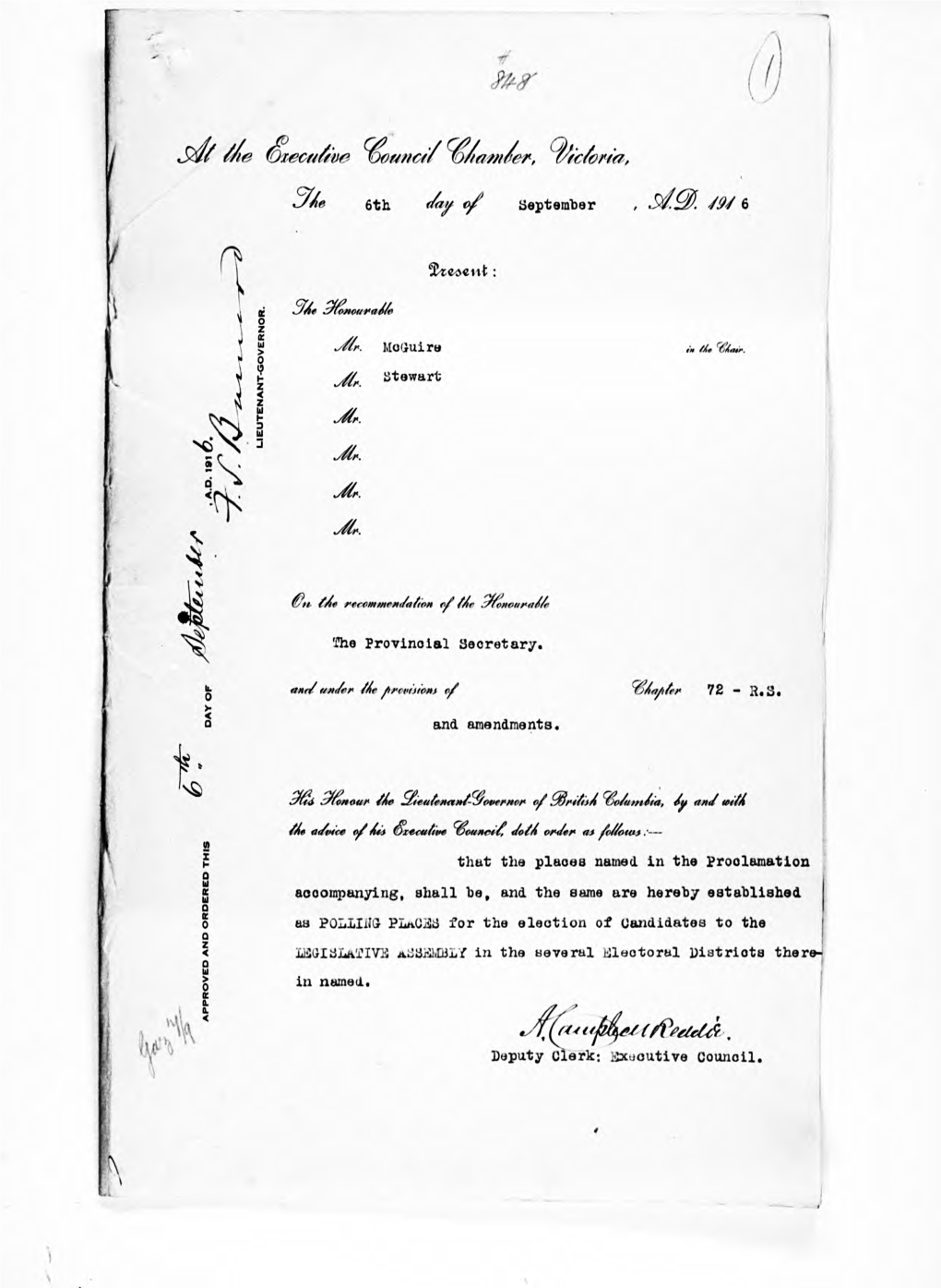 Order in Council 848/1916