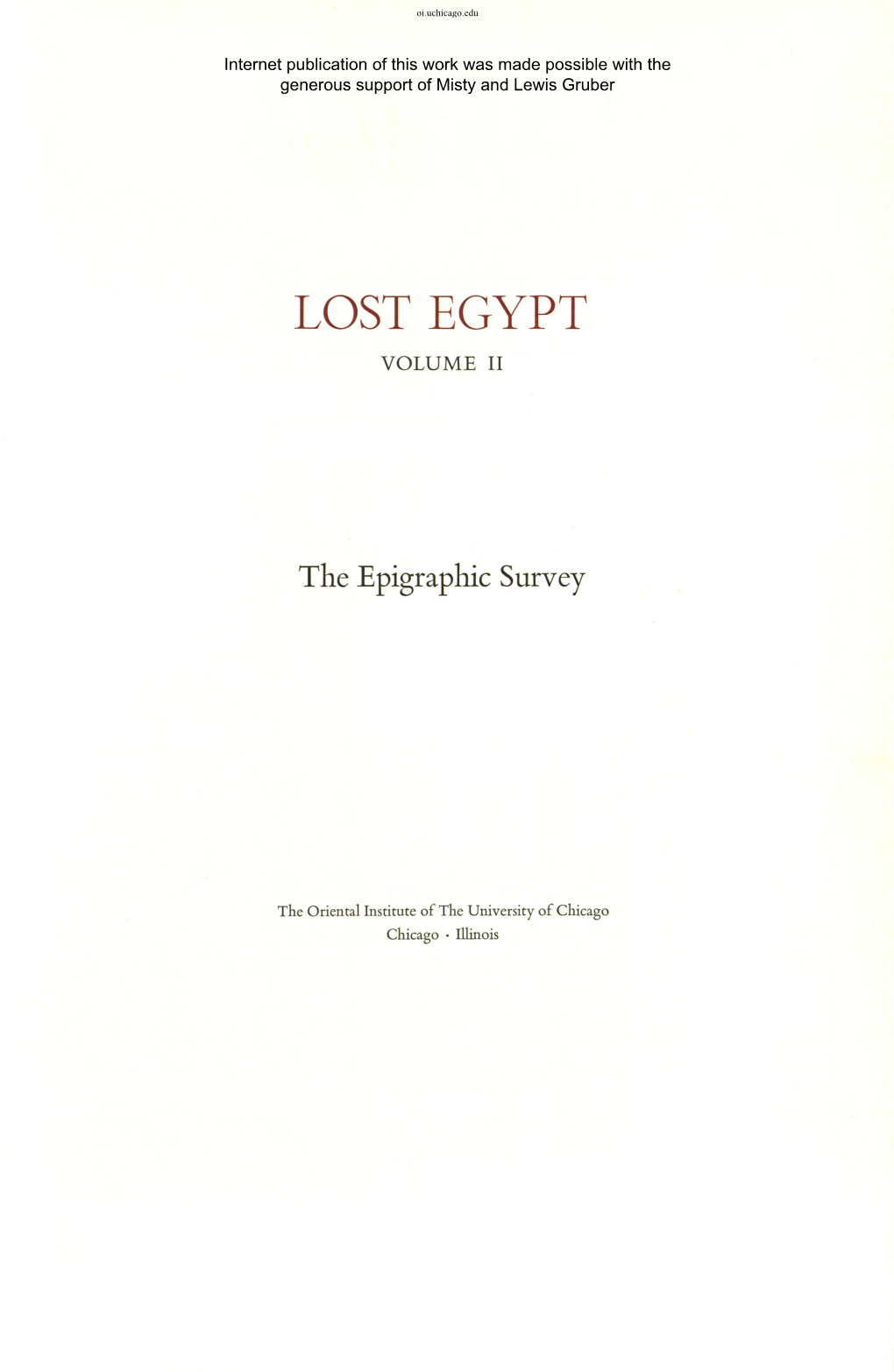 Lost Egypt Volume Ii