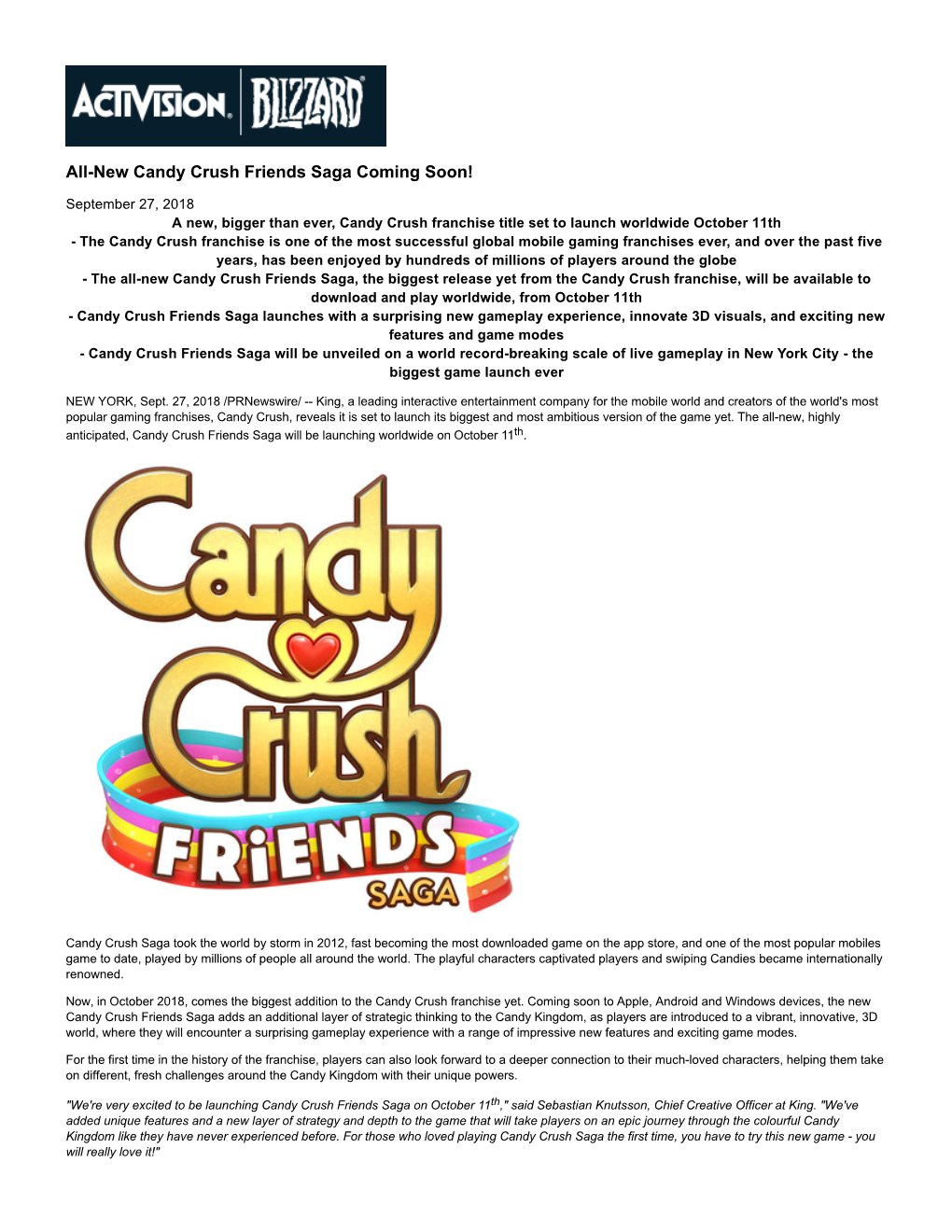 All-New Candy Crush Friends Saga Coming Soon!