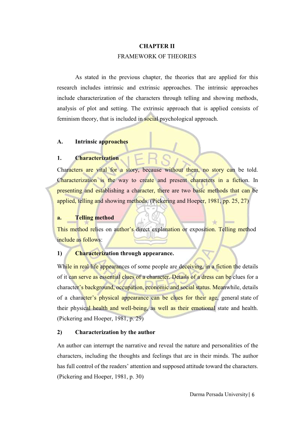 CHAPTER II FRAMEWORK of THEORIES As Stated in the Previous Chapter, the Theories That Are Applied for This Research Includes