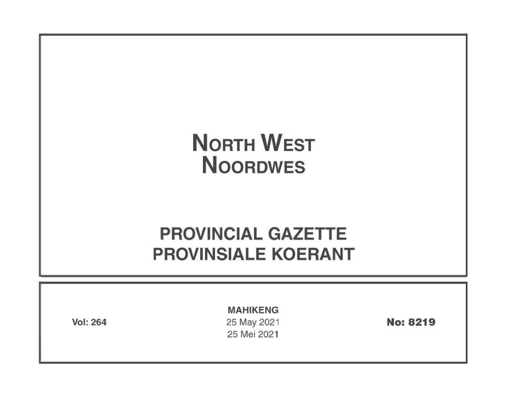 North West Noordwes Provincial Gazette