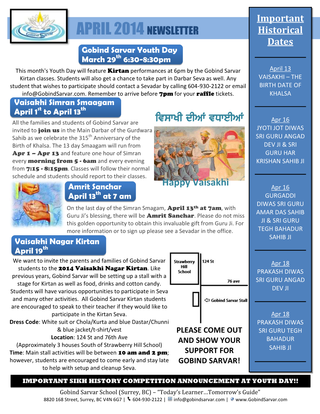 APRIL 2014 NEWSLETTER Historical