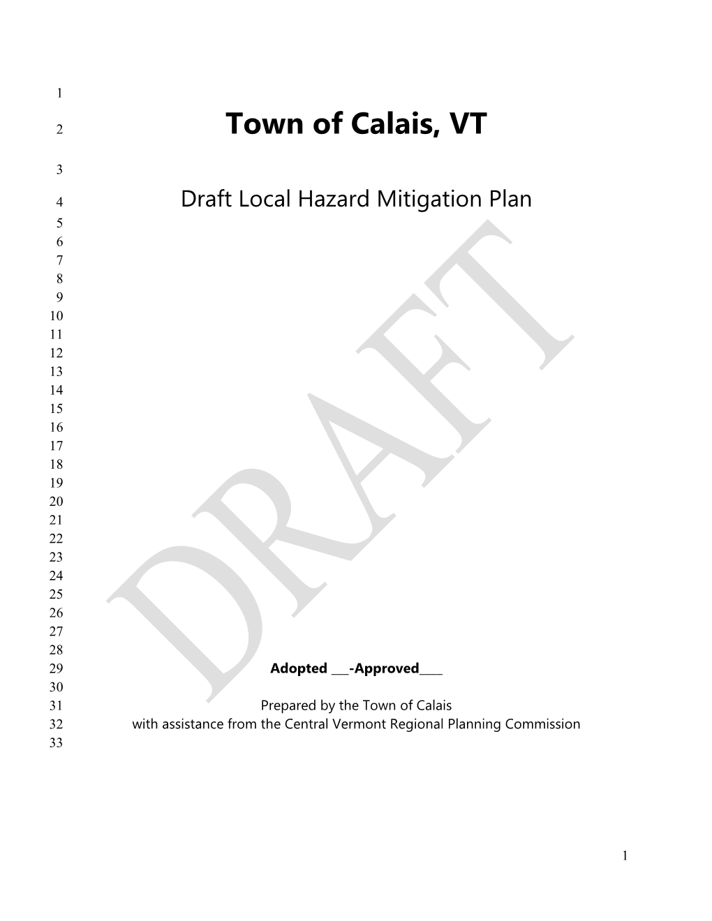 Draft Local Hazard Mitigation Plan 2021