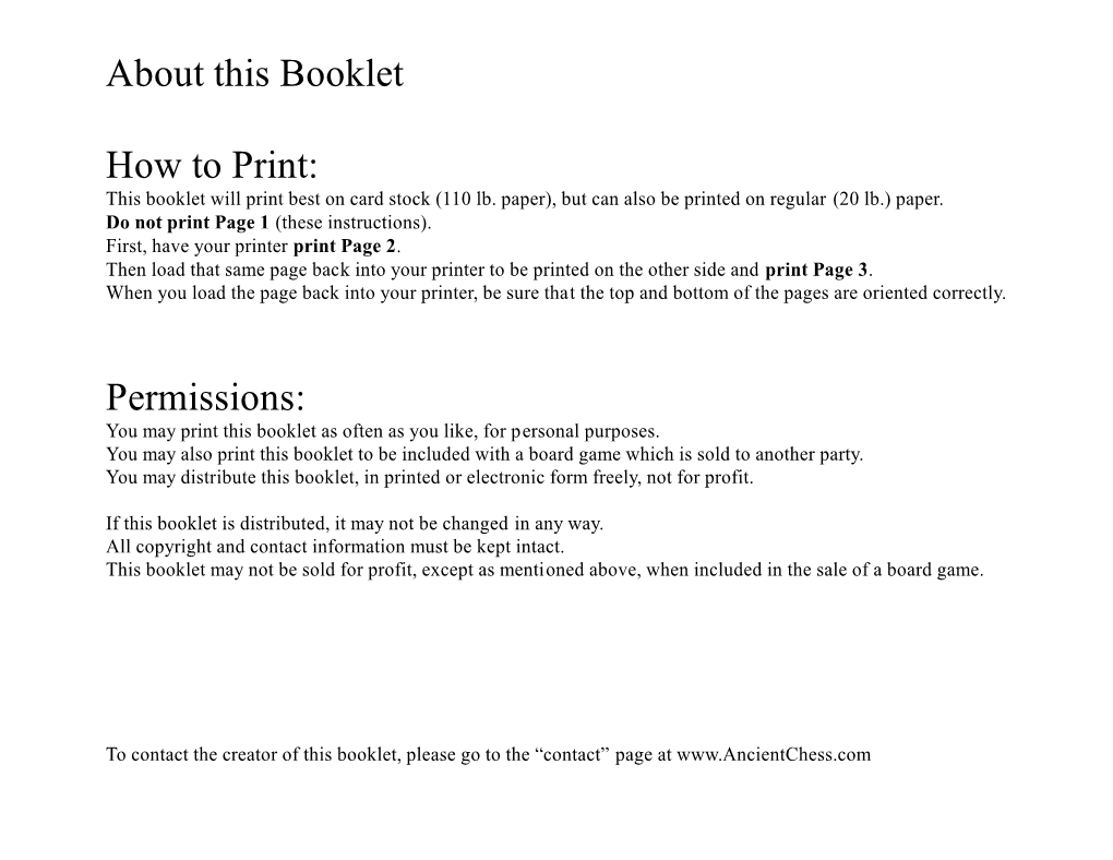 Korean Chess Background This Pamphlet Was Compiled with the Help of H