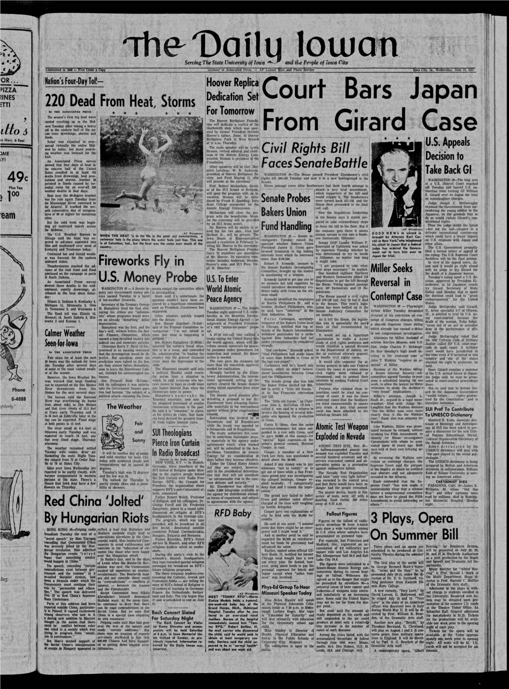 Daily Iowan (Iowa City, Iowa), 1957-06-19