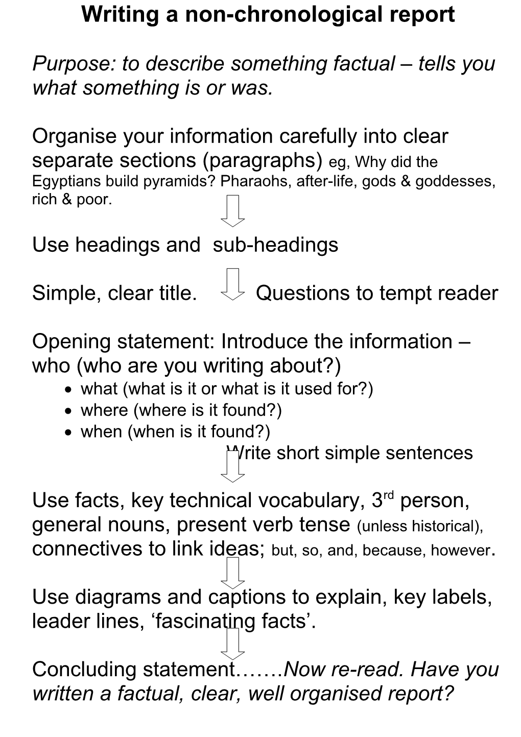 Writing A Non-Chronological Report