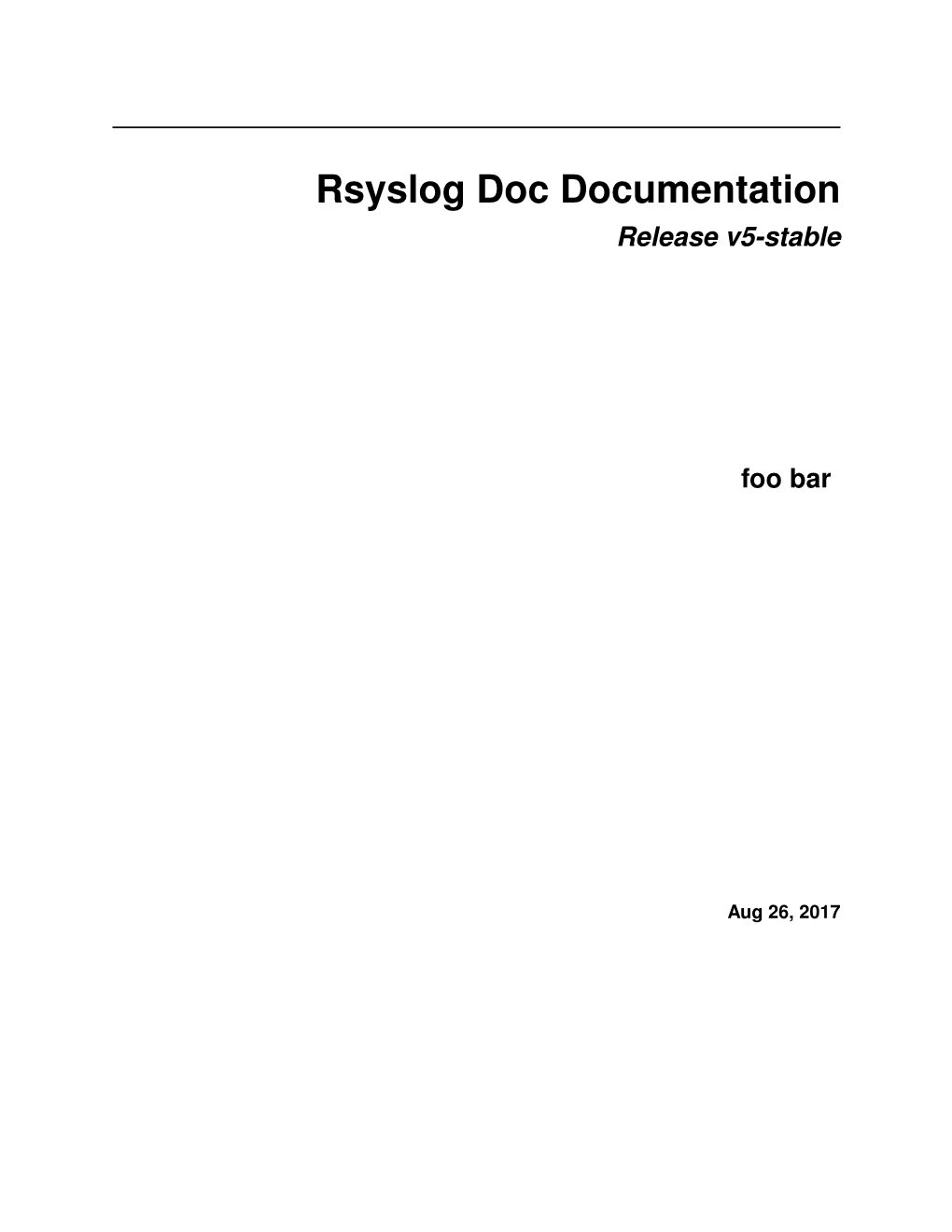 Rsyslog Doc Documentation Release V5-Stable