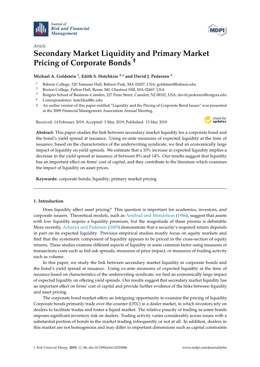 Secondary Market Liquidity and Primary Market Pricing Of