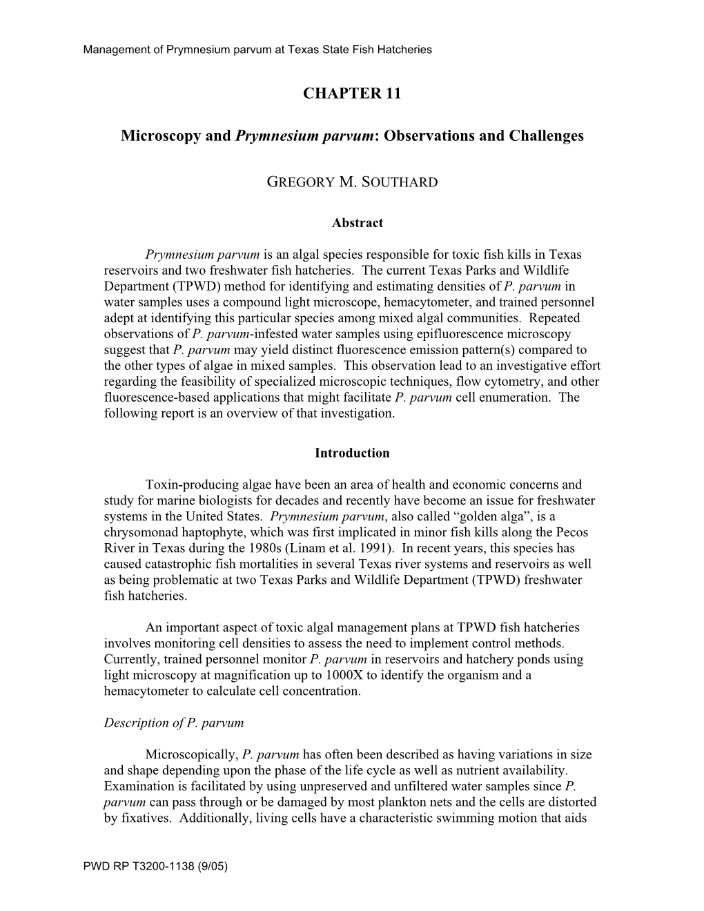 Microscopy and Prymnesium Parvum: Observations and Challenges