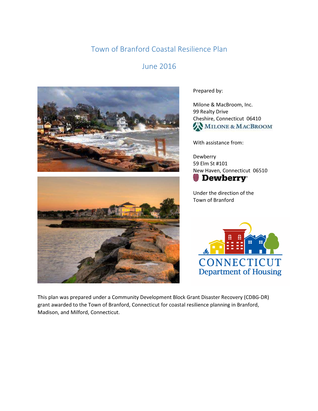 Town of Branford Coastal Resilience Plan June 2016
