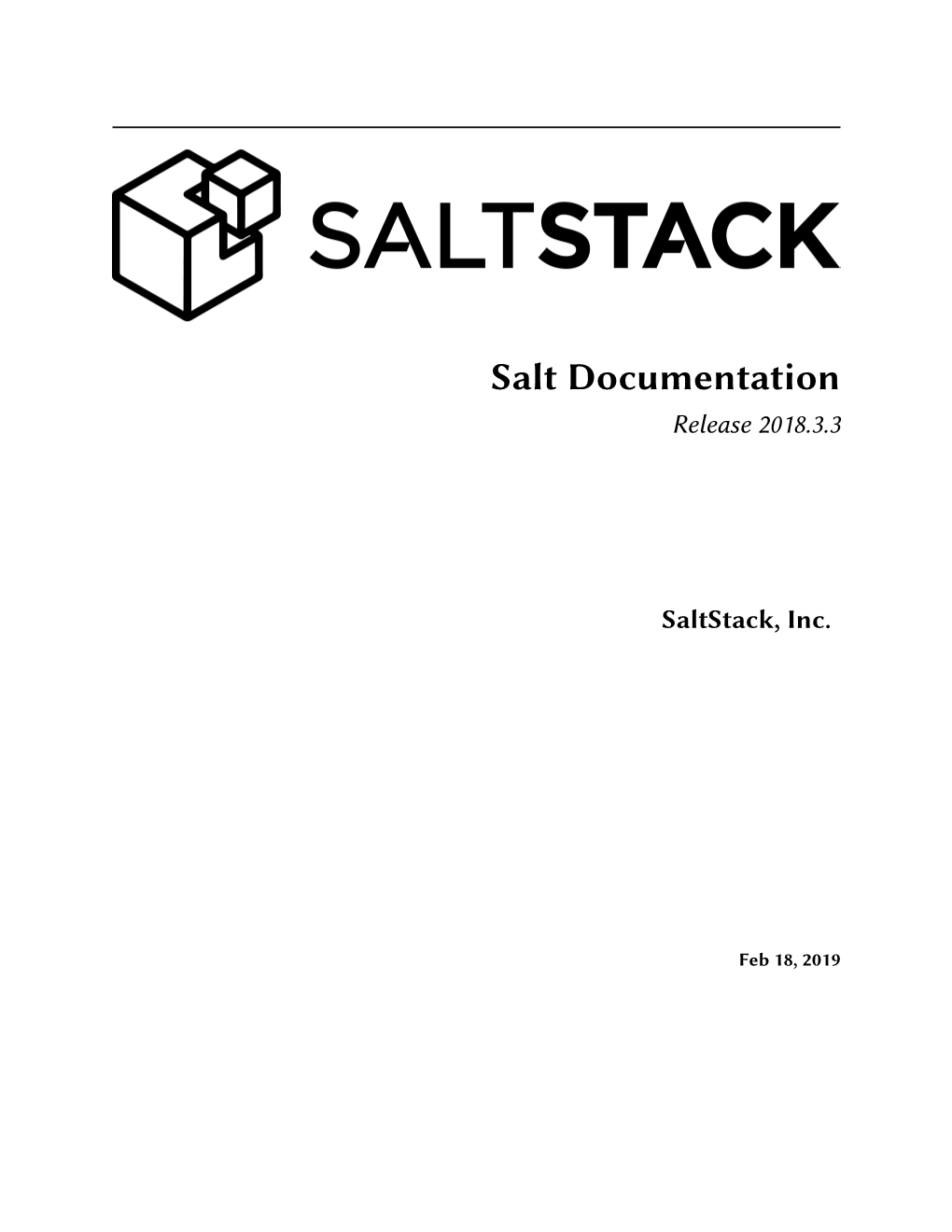 Salt Documentation Release 2018.3.3
